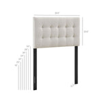 Emily Linen Fabric Upholstered Twin Size Headboard - Ornate Home