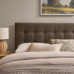 Emily Mocha Fabric Upholstered Full Size Headboard - Ornate Home