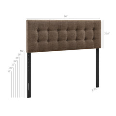 Emily Mocha Fabric Upholstered Full Size Headboard - Ornate Home