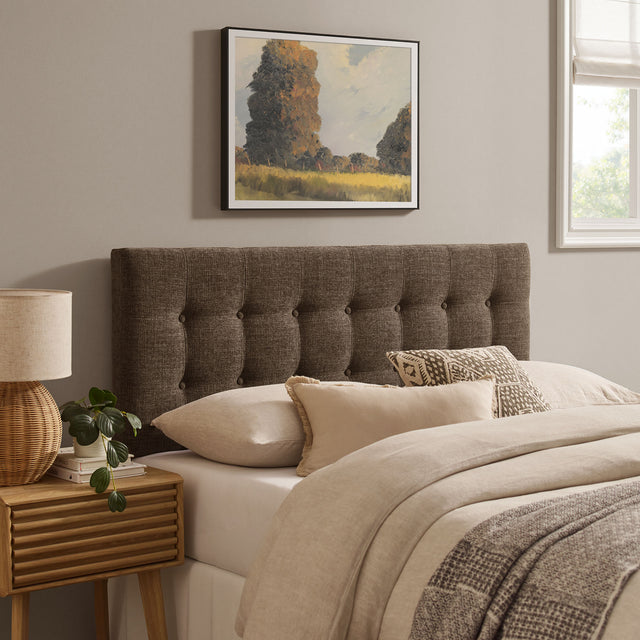 Emily Mocha Fabric Upholstered King Size Headboard - Ornate Home