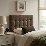 Emily Mocha Fabric Upholstered Twin Size Headboard - Ornate Home