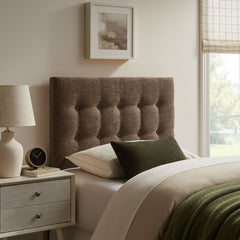 Emily Mocha Fabric Upholstered Twin Size Headboard - Ornate Home