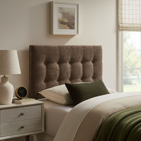 Emily Mocha Fabric Upholstered Twin Size Headboard - Ornate Home