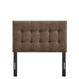 Emily Mocha Fabric Upholstered Twin Size Headboard - Ornate Home