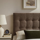 Emily Mocha Fabric Upholstered Twin Size Headboard - Ornate Home
