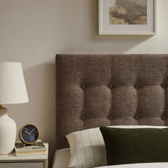 Emily Mocha Fabric Upholstered Twin Size Headboard - Ornate Home