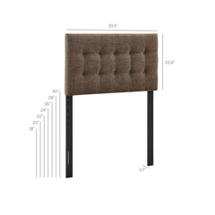 Emily Mocha Fabric Upholstered Twin Size Headboard - Ornate Home
