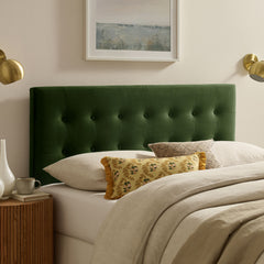 Emily Moss Green Stain-Resistant Performance Velvet Full Size Headboard - Ornate Home