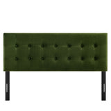 Emily Moss Green Stain-Resistant Performance Velvet Queen Size Headboard - Ornate Home