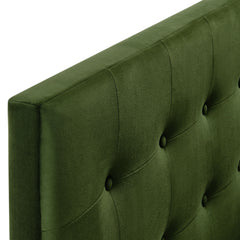 Emily Moss Green Stain-Resistant Performance Velvet Queen Size Headboard - Ornate Home
