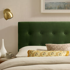 Emily Moss Green Stain-Resistant Performance Velvet Queen Size Headboard - Ornate Home