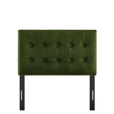 Emily Moss Green Stain-Resistant Performance Velvet Twin Size Headboard - Ornate Home