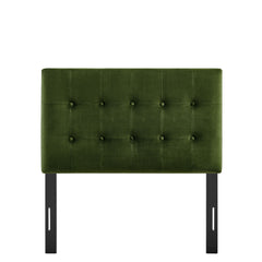 Emily Moss Green Stain-Resistant Performance Velvet Twin Size Headboard - Ornate Home