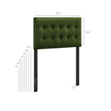 Emily Moss Green Stain-Resistant Performance Velvet Twin Size Headboard - Ornate Home