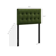 Emily Moss Green Stain-Resistant Performance Velvet Twin Size Headboard - Ornate Home
