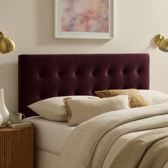 Emily Mulberry Stain-Resistant Performance Velvet Full Size Headboard - Ornate Home