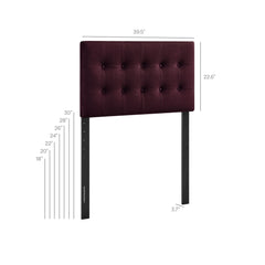 Emily Mulberry Stain-Resistant Performance Velvet Twin Size Headboard - Ornate Home