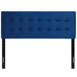 Emily Navy Biscuit Tufted Performance Velvet Full Headboard - Ornate Home