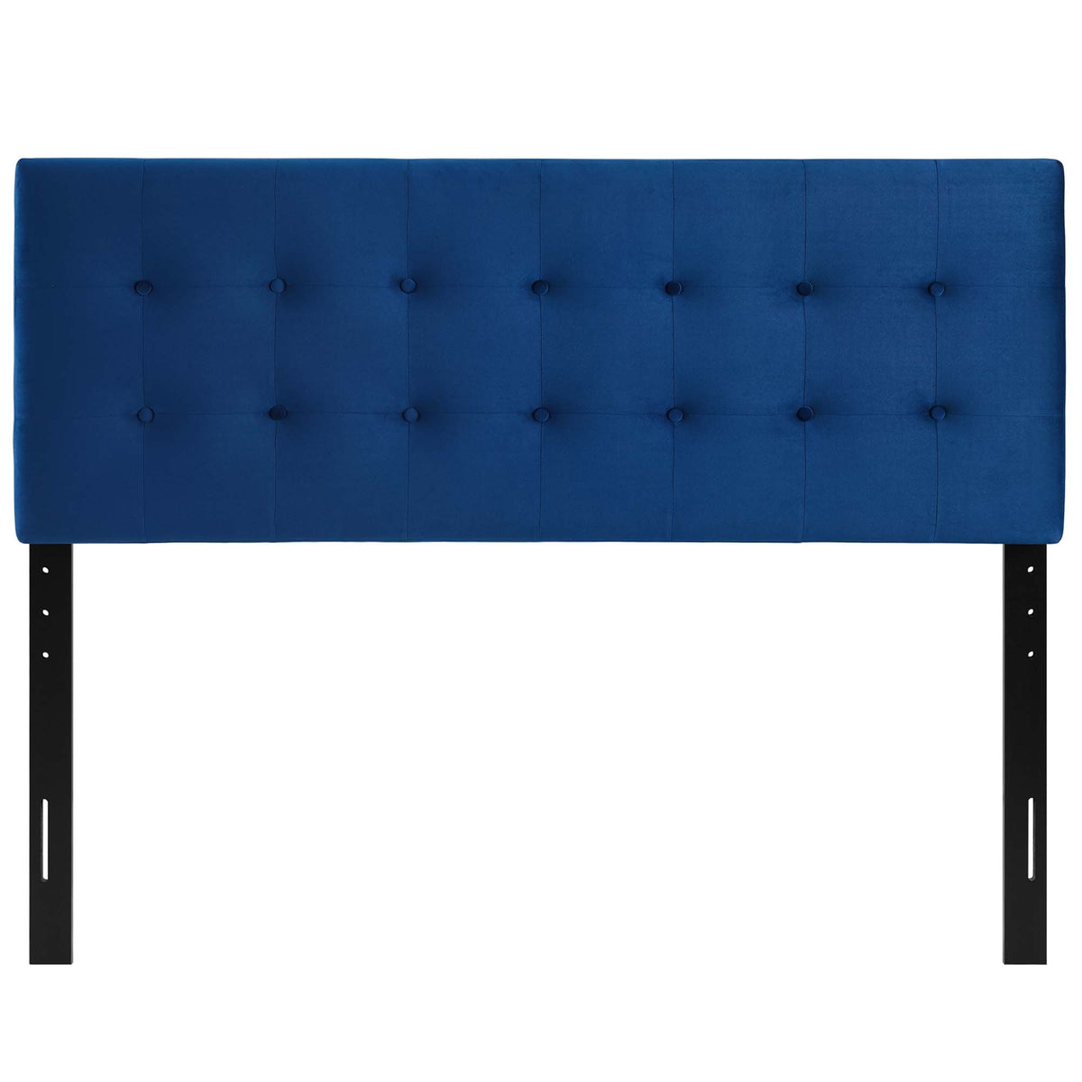 Emily Navy Biscuit Tufted Performance Velvet Full Headboard - Ornate Home