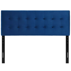 Emily Navy Biscuit Tufted Performance Velvet Full Headboard - Ornate Home