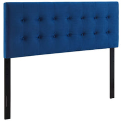 Emily Navy Biscuit Tufted Performance Velvet Full Headboard - Ornate Home