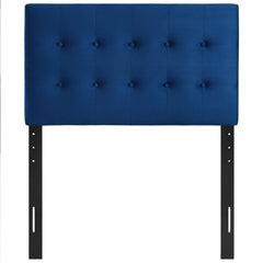 Emily Navy Biscuit Tufted Performance Velvet Twin Headboard - Ornate Home