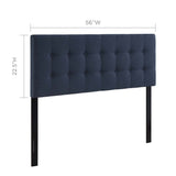 Emily Navy Upholstered Fabric Full Headboard - Ornate Home