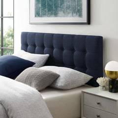 Emily Navy Upholstered Fabric King Headboard - Ornate Home