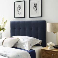 Emily Navy Upholstered Fabric Twin Headboard - Ornate Home