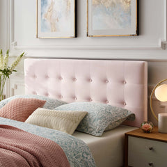 Emily Pink Biscuit Tufted Performance Velvet Queen Headboard - Ornate Home