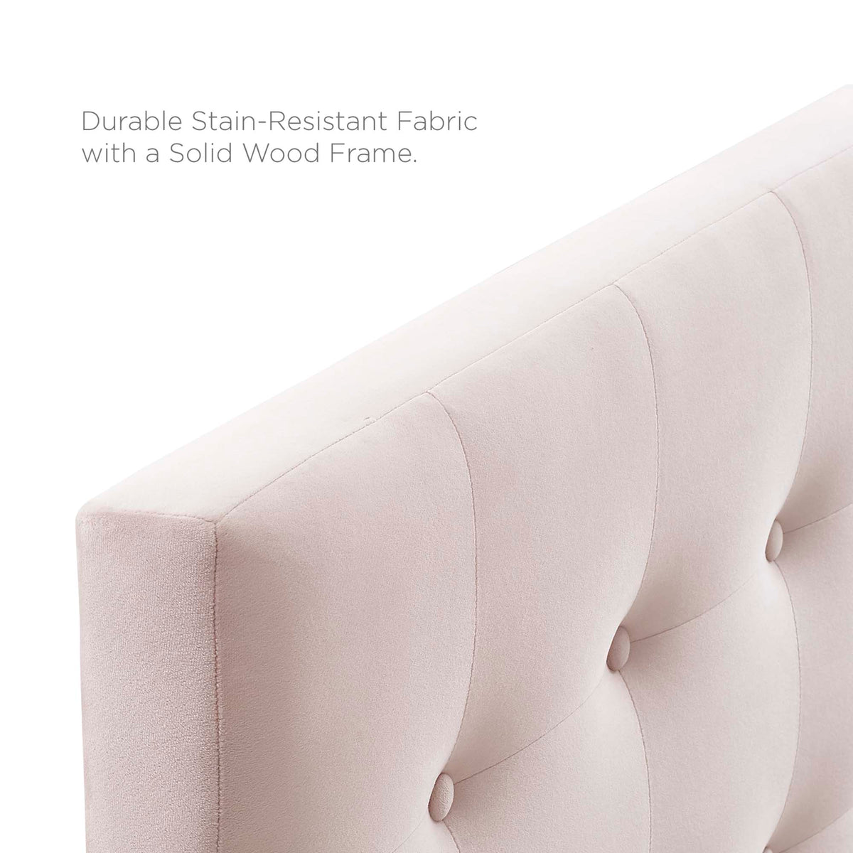Emily Pink Biscuit Tufted Performance Velvet Queen Headboard - Ornate Home