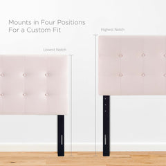 Emily Pink Biscuit Tufted Performance Velvet Queen Headboard - Ornate Home