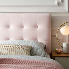 Emily Pink Biscuit Tufted Performance Velvet Queen Headboard - Ornate Home
