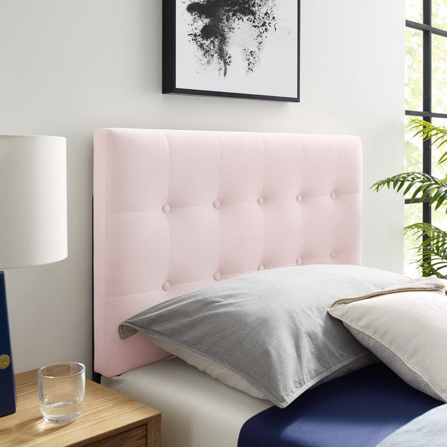 Emily Pink Biscuit Tufted Performance Velvet Twin Headboard - Ornate Home