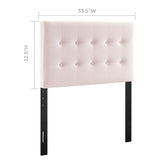 Emily Pink Biscuit Tufted Performance Velvet Twin Headboard - Ornate Home