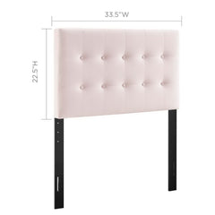 Emily Pink Biscuit Tufted Performance Velvet Twin Headboard - Ornate Home