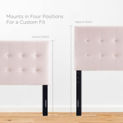 Emily Pink Biscuit Tufted Performance Velvet Twin Headboard - Ornate Home