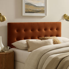 Emily Rust Stain-Resistant Performance Velvet King Size Headboard - Ornate Home