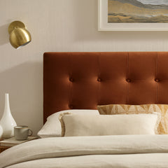 Emily Rust Stain-Resistant Performance Velvet King Size Headboard - Ornate Home