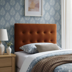 Emily Rust Stain-Resistant Performance Velvet Twin Size Headboard - Ornate Home