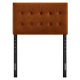 Emily Rust Stain-Resistant Performance Velvet Twin Size Headboard - Ornate Home