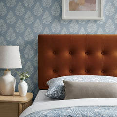 Emily Rust Stain-Resistant Performance Velvet Twin Size Headboard - Ornate Home