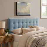 Emily Sky Blue Fabric Upholstered Full Size Headboard - Ornate Home
