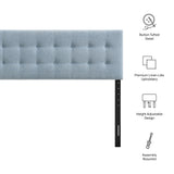 Emily Sky Blue Fabric Upholstered Full Size Headboard - Ornate Home