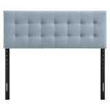 Emily Sky Blue Fabric Upholstered Queen Size Headboard - Ornate Home
