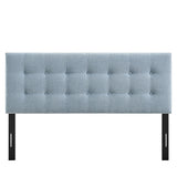 Emily Sky Blue Fabric Upholstered Queen Size Headboard - Ornate Home