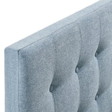 Emily Sky Blue Fabric Upholstered Queen Size Headboard - Ornate Home