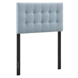 Emily Sky Blue Fabric Upholstered Twin Size Headboard - Ornate Home