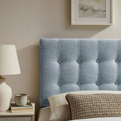 Emily Sky Blue Fabric Upholstered Twin Size Headboard - Ornate Home