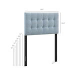 Emily Sky Blue Fabric Upholstered Twin Size Headboard - Ornate Home